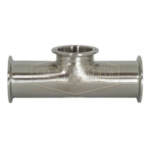 Short Outlet Clamp Tee, 2 in, 316L SS, Domestic